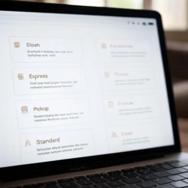 Podgląd dostępnych opcji dostawy mebli w MeblooCraft.