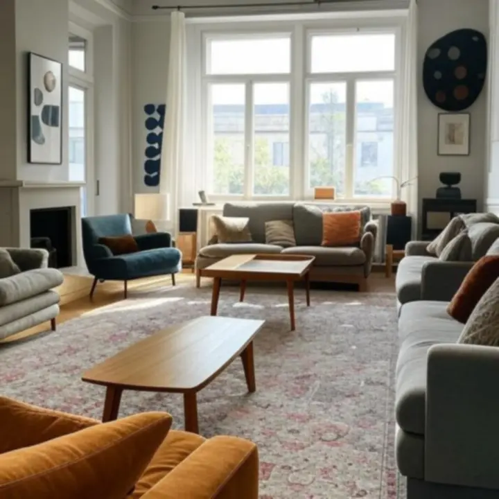 Kolaż różnych aranżacji pomieszczeń z meblami MeblooCraft.