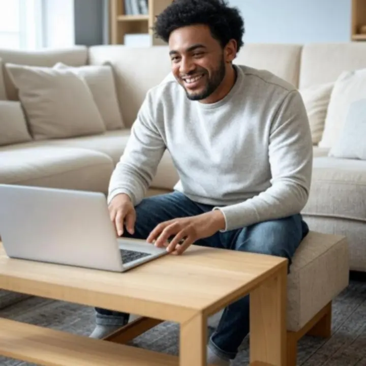 Zadowolona klientka przeglądająca opinie o MeblooCraft